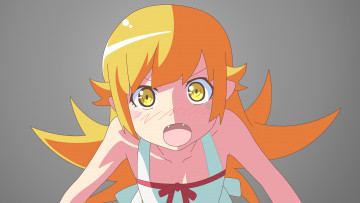 Картинка аниме bakemonogatari девушка фон взгляд