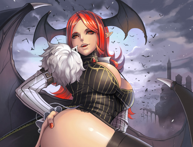 Обои картинки фото аниме, touhou, koakuma, dantewontdie