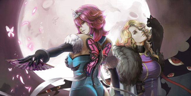 Обои картинки фото аниме, touhou, dantewontdie, yakumo, yukari, saigyouji, yuyuko, konpaku, youmu