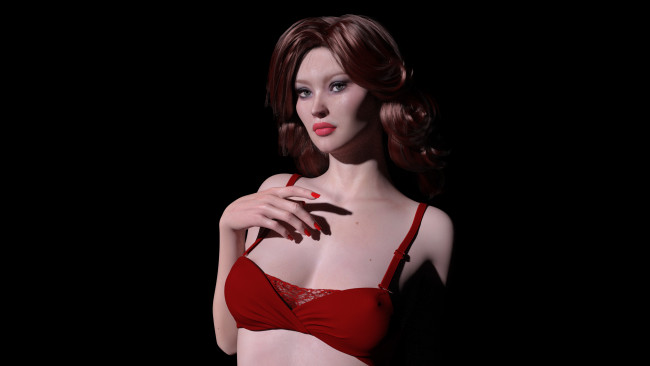 Обои картинки фото 3д графика, люди , people, фон, взгляд, девушка