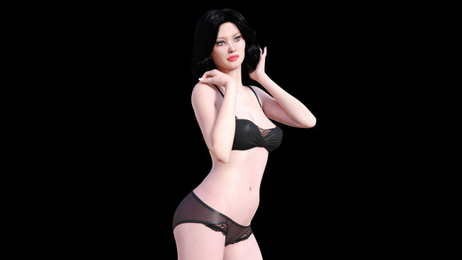 Обои картинки фото 3д графика, люди , people, взгляд, девушка, фон