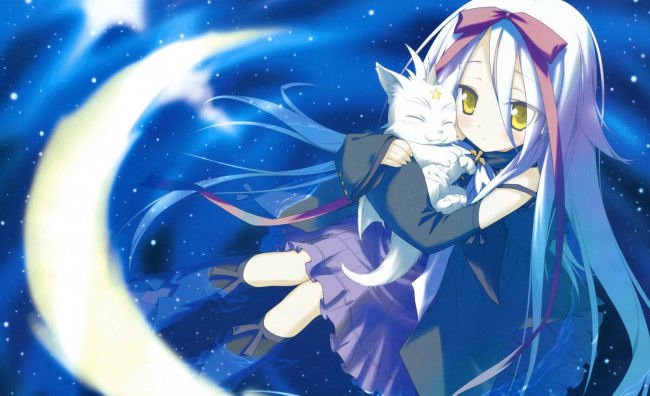 Обои картинки фото аниме, животные,  существа, девочка, арт