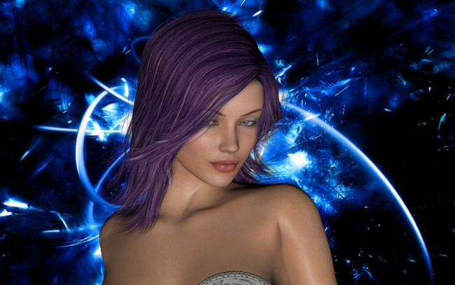 Обои картинки фото 3д графика, портрет , portraits, девушка, фон, взгляд