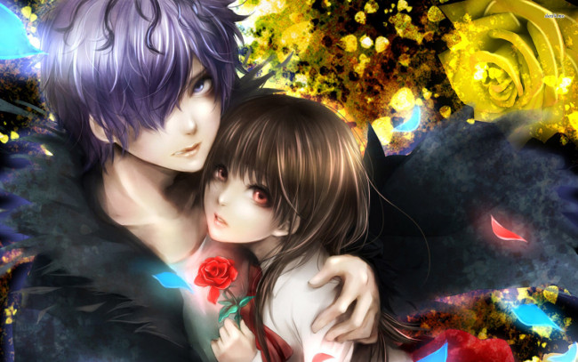 Обои картинки фото аниме, ib, романтика, пара