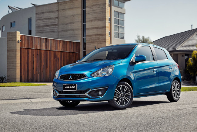 Обои картинки фото автомобили, mitsubishi, au-spec, 2016г, синий, mirage