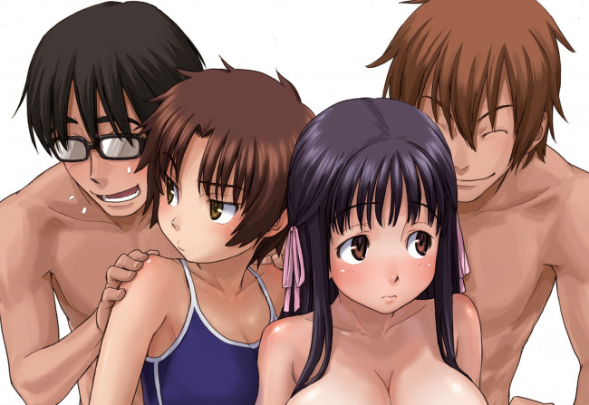 Обои картинки фото аниме, unknown,  другое, девушки, парни