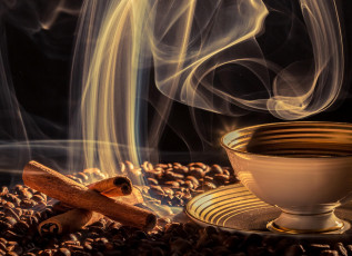 Картинка еда кофе +кофейные+зёрна пар зерна корица