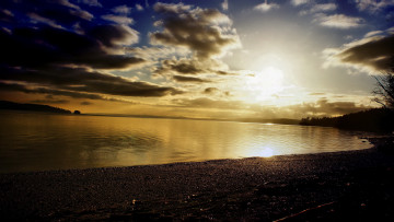 Картинка природа восходы закаты облака озеро