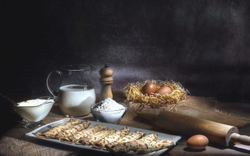 Картинка еда блины +оладьи мука сметана блинчики молоко яйца