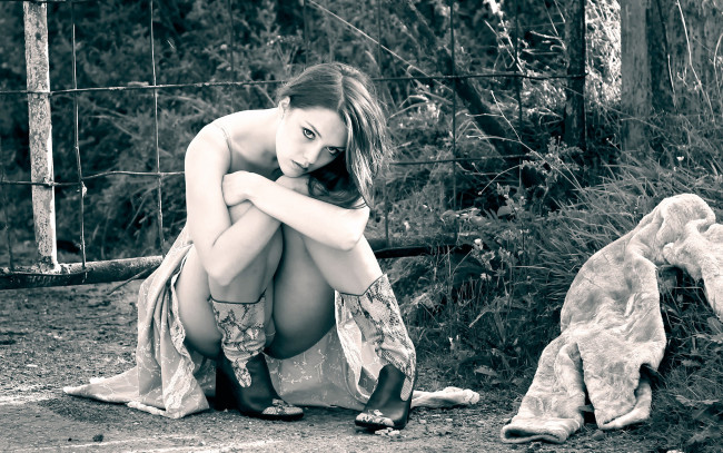 Обои картинки фото девушки, -unsort , Черно-белые обои, красивая, девушка