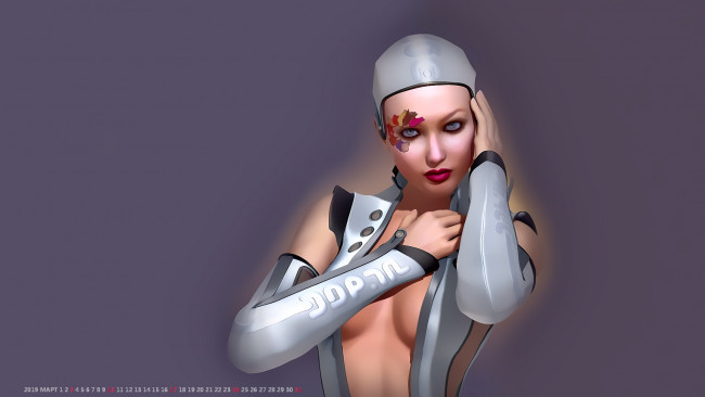 Обои картинки фото календари, 3д-графика, узор, рисунок, девушка