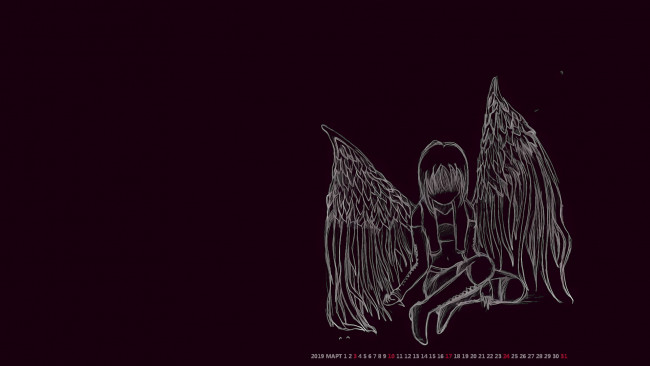 Обои картинки фото календари, фэнтези, крылья, ангел