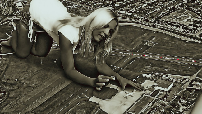 Обои картинки фото календари, компьютерный дизайн, игра, девушка