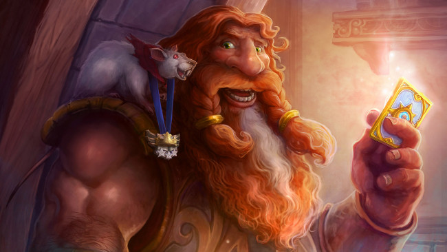 Обои картинки фото видео игры, hearthstone,  heroes of warcraft, медальон, крыса, карта, гном