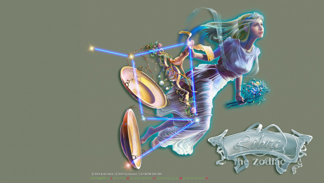 Обои картинки фото календари, фэнтези, весы, знак, девушка, зодиак