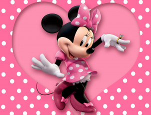 обоя мультфильмы, disney, минни, мышь, платье, бант, каблуки, кольцо