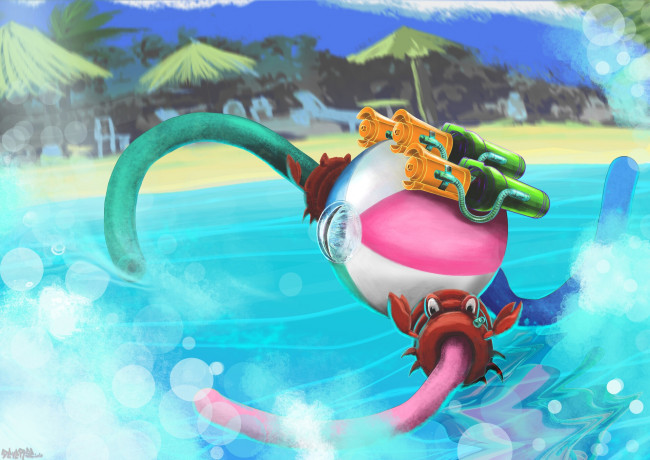 Обои картинки фото видео игры, league of legends, существо, море, пляж