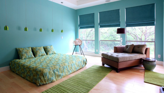 Обои картинки фото интерьер, спальня, кровать, тахта