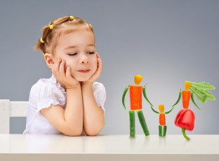 Картинка разное дети девочка овощи семья