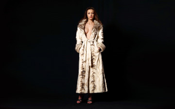 обоя девушки, анна сбитная , anna aj, шатенка, шуба