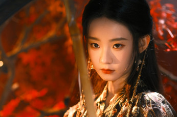 Картинка zhang+yi+fan девушки -+азиатки лицо наряд зонт