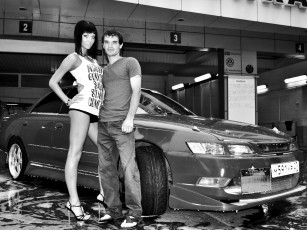 Картинка автомобили авто девушками парень девушка пена