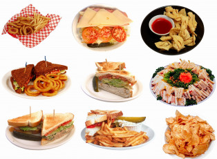 Картинка еда разное чипсы фри помидоры