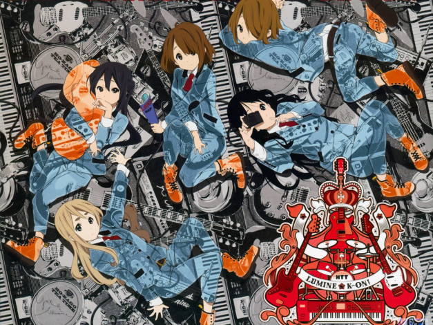 Обои картинки фото аниме, on, k-on