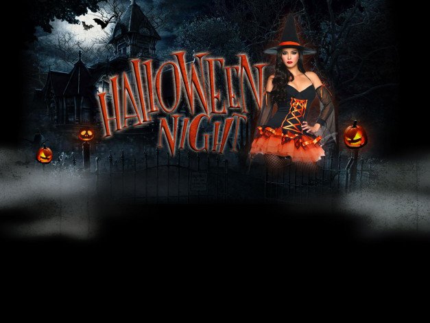 Обои картинки фото праздничные, хэллоуин, девушка, halloween, тыквы