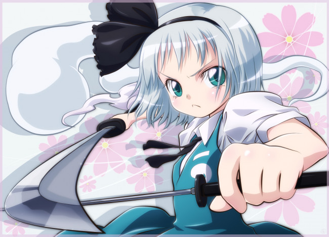 Обои картинки фото konpaku, youmu, аниме, touhou