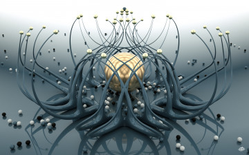 Картинка 3д графика abstract абстракции фон узор цвета шары