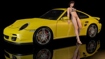 Картинка автомобили 3d+car&girl автомобиль девушка
