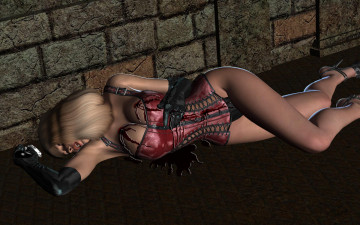 обоя 3д графика, fantasy , фантазия, ранение, выстрел, девушка