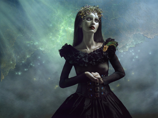 Обои картинки фото фэнтези, фотоарт, черная, невеста