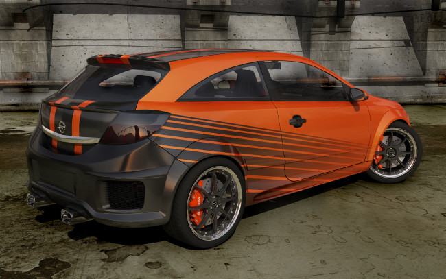 Обои картинки фото автомобили, 3д, opel, astra