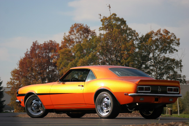 Обои картинки фото автомобили, camaro, orange