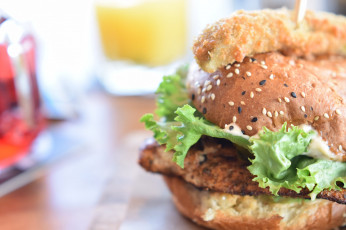 Картинка еда бутерброды +гамбургеры +канапе кунжут салат булочка