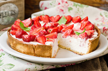 Картинка еда пироги десерт чизкейк клубника