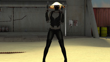 Картинка 3д+графика фантазия+ fantasy взгляд фон оружие девушка