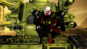 Картинка dark+heresy видео+игры -+dark+heresy девушка оружие киборг фон взгляд