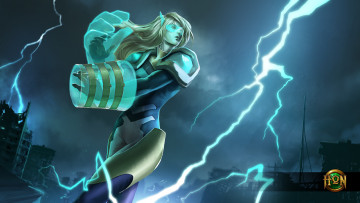 Картинка видео+игры heroes+of+newerth молния девушка flux ursa corps uproar heroes of newerth