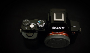 Картинка бренды sony сони камера фотоаппарат черный фон