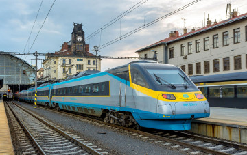 Картинка техника поезда состав локомотив рельсы дорога железная