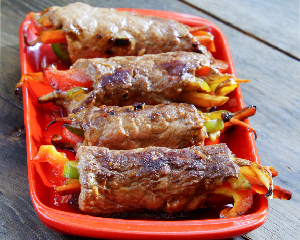 Обои картинки фото еда, мясные блюда, овощи, зразы, мясо