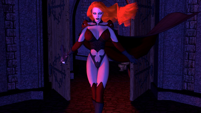 Обои картинки фото 3д графика, люди , people, рыжая, фон, взгляд, девушка