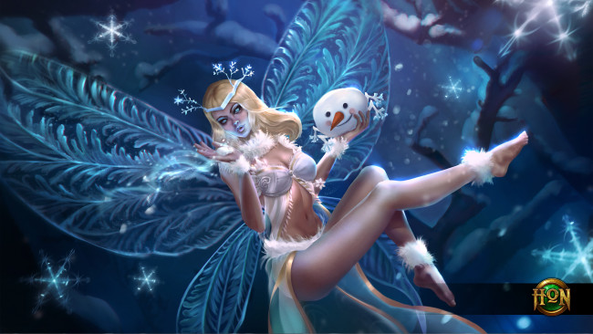 Обои картинки фото видео игры, heroes of newerth, ноги, тело, снег, зима, heroes, of, newerth, snowflake, monarch