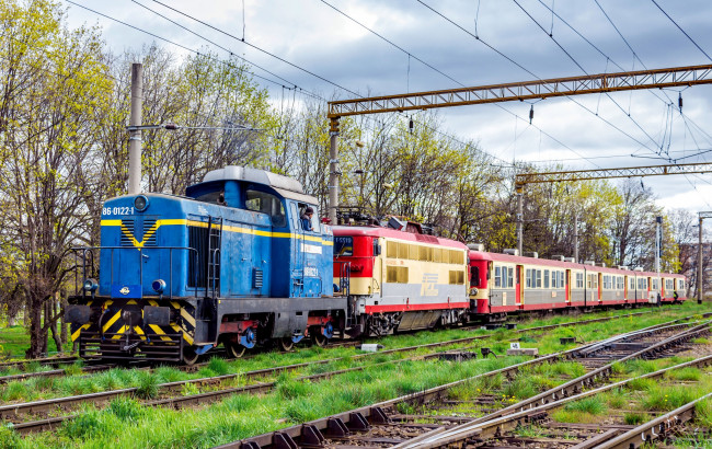 Обои картинки фото техника, поезда, локомотив, рельсы, дорога, железная, состав