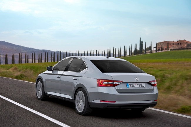 Обои картинки фото автомобили, skoda, superb, 2015г, светлый