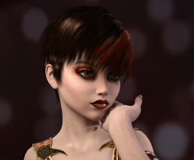 Картинка 3д+графика портрет+ portraits фон девушка взгляд