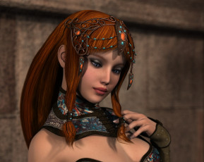 Картинка 3д+графика портрет+ portraits взгляд девушка фон